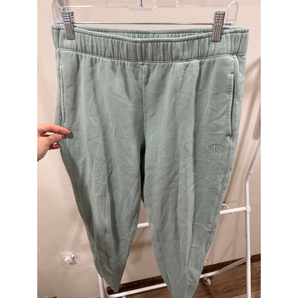 cozy comfy Athleisure joggers Sage Green Medium CK Logo Calvin Klein